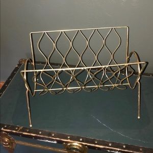 Gold MCM vintage magazine rack/record holder